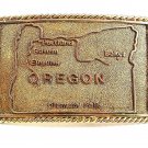 Vintage Gold Tone KLAMATH FALLS Oregon Belt Buckle 3217