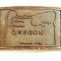 Vintage Gold Tone KLAMATH FALLS Oregon Belt Buckle 3217