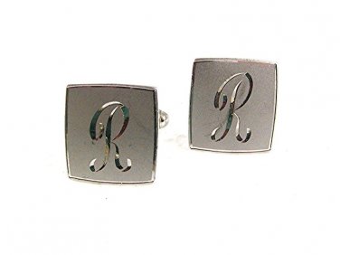 Vintage Sterling Silver Initial / Letter R Cufflinks By ANSON 71417