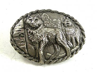 1995 Wolves Wolf Belt Buckle By EJC MADE IN USA 12417