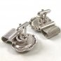 1970's Silver Tone & Blue Wrap Around Cufflinks By DANTE 10316