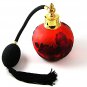 Gold Tone Orange & Black Art Glass Flower Perfume Bottle & Atomizer 1117