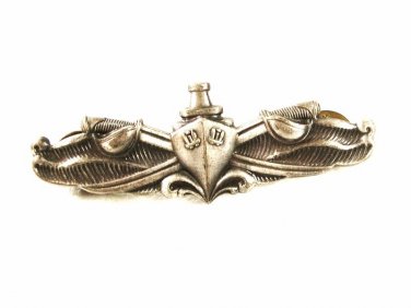 United States Navy Silvertone Surface Warfare Badge Enlisted V-21N 32916