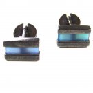 Modernistic Sterling Silver & Blue Dressy Cufflinks Unbranded 101515