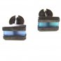 Modernistic Sterling Silver & Blue Dressy Cufflinks Unbranded 101515