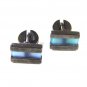 Modernistic Sterling Silver & Blue Dressy Cufflinks Unbranded 101515