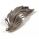 Mexican Sterling Silver Leaf Brooch By MARICELA TASCO 11216