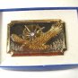 Silver & Gold Tone Star Burst American Eagle Belt Buckle Unbranded 5416