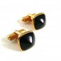 Vintage Goldtone & Green Cufflinks By SWANK 81817