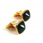 Vintage Goldtone & Green Cufflinks By SWANK 81817