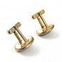 1960's Goldtone Black & Rhinestone Dress Cufflinks By ANSON 5517