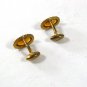 Vintage Small Gold Tone & Topaz Glass Cufflinks Unbranded 52016