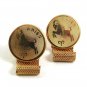 Vintage 1970's Goldtone ZODIAC Aries Wrap Around Cufflinks By DANTE 101817