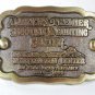 NRA Whittington Center 20 Year Anniversary Brass Belt Buckle Made USA 5416
