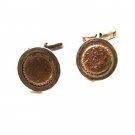 Mexican 10K & Sterling Silver Aztec Calender Cufflinks Old Eagle Mark 12815
