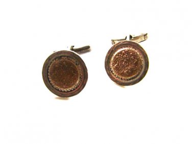 Mexican 10K & Sterling Silver Aztec Calender Cufflinks Old Eagle Mark 12815