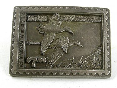 1981 Mallard Duck $7.50 Conservation Stamp Buckle By AMERICAN LEGENDS 4117b