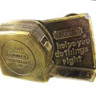 1980 STANLEY Tape Measure Brass Belt Buckle Limited Edition 8216