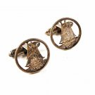 Vintage Sterling Silver .10 Cent Coin Sail Boat Cutout Cufflinks 102616