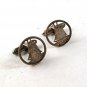 Vintage Sterling Silver .10 Cent Coin Sail Boat Cutout Cufflinks 102616