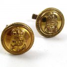 Vintage Gold Tone Navy ? Crown Anchor Buttons Cufflinks 2217