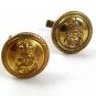 Vintage Gold Tone Navy ? Crown Anchor Buttons Cufflinks 2217