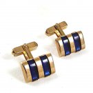 Vintage Goldrtone & Blue Cufflinks By SWANK 4417