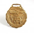 Vintage 1920's Goldtone Airplane Bicycle Automobile Watch Fob 10517