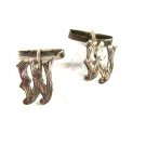 Vintage Sterling Silver Initial M or W Cufflinks Unbranded 31116