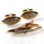 Vintage Gold Tone Masonic Cufflinks & Tie Clasp By HICKOK USA 52016