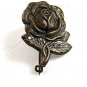 Vintage Silvertone Rose Brooch / Pin By G. FROSI MILANO 81417