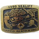 1990 Sea Lift ARCO Alaska Inc Brass Belt Buckle by ANACORTES U.S.A.