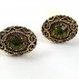 Vintage Goldtone & Green Cufflinks PAT NO. 2920363 33017