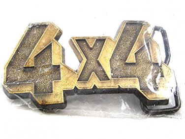 Vintage 4 X 4 Four Wheel Drive Off Road Brass Belt Buckle Mint In Plastic 12617
