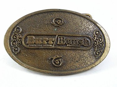 Vintage BURRS World First Portable BENCH Belt Buckle By B&H Buckles  112417