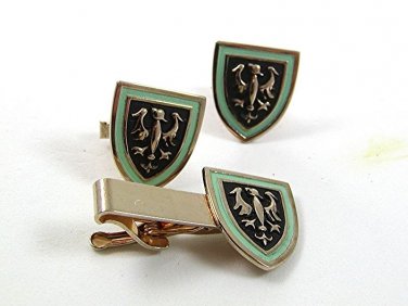 Polish ? Coat of Arms Lion Cufflinks & Tie Clasp Pat. No. 247295822717