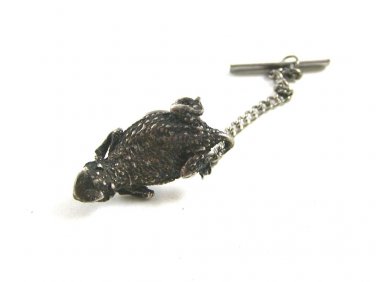 Vintage Sterling Silver Southwest Horny Toad Tie Tac 10222013
