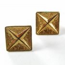 Vintage Goldtone Huge X In Square Cufflinks Unbranded 42116