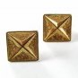 Vintage Goldtone Huge X In Square Cufflinks Unbranded 42116