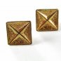 Vintage Goldtone Huge X In Square Cufflinks Unbranded 42116