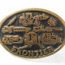 1981 Frontier Construction Company Brass Belt Buckle  By ANACORTES 41116