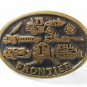 1981 Frontier Construction Company Brass Belt Buckle  By ANACORTES 41116