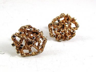 Vintage 1970's Odd Goldtone & Silver Cufflinks 102817