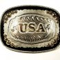 Western Silver Tone Gold Tone Black U.S.A. Belt Buckle by SILVER STRIKE 111215