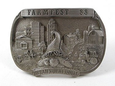 1988 FARMFEST Urban Rural Unity Belt Buckle 11316