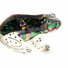 Mexican Alpaca Silvertone & Abalone Frog Brooch Unbranded 41116