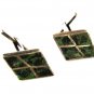 Vintage Sterling Silver & Crushed Green Stone Cufflinks Unbranded 41416