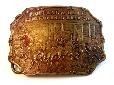 Vintage Central & Union Pacific Railroad Co. Belt Buckle b