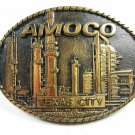 Solid Brass AMOCO Texas City Belt Buckle by BTS Made In USA 101015