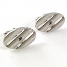 Vintage Silvertone & Blue Cufflinks By SWANK 51517